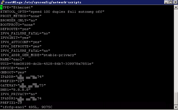 Linux网卡强制设置为100M全双工的模式